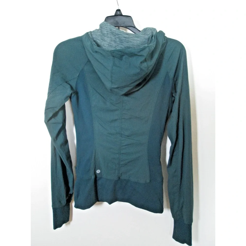 Lululemon Jacket Size 4 Green In Flux Reversible Hooded Zip Up Fitted Activewear